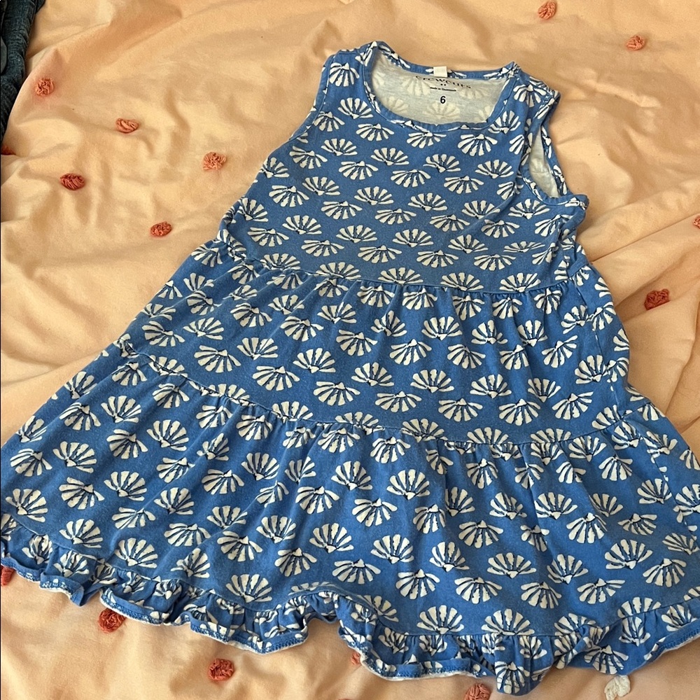 J. Crew Factory Blue and White Floral Kids Dress